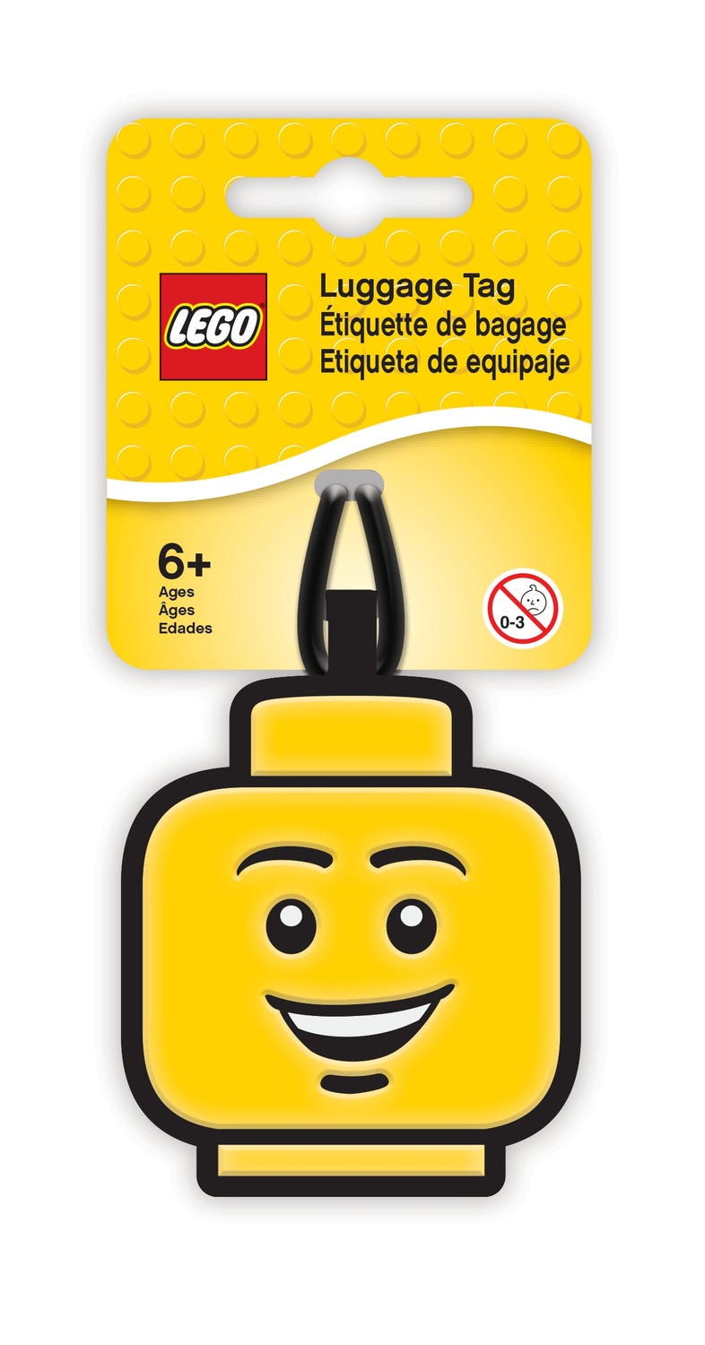 LEGO Bag / Luggage Tag, Silicone, Minifigure Head, Male