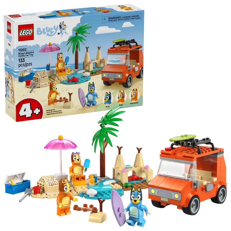 Lego Bluey Bluey's Beach & Family Car Trip