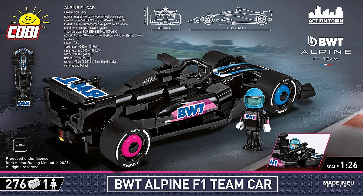 BWT Alpine F1 Team Car A524 Building Block Model 1:26 Scale