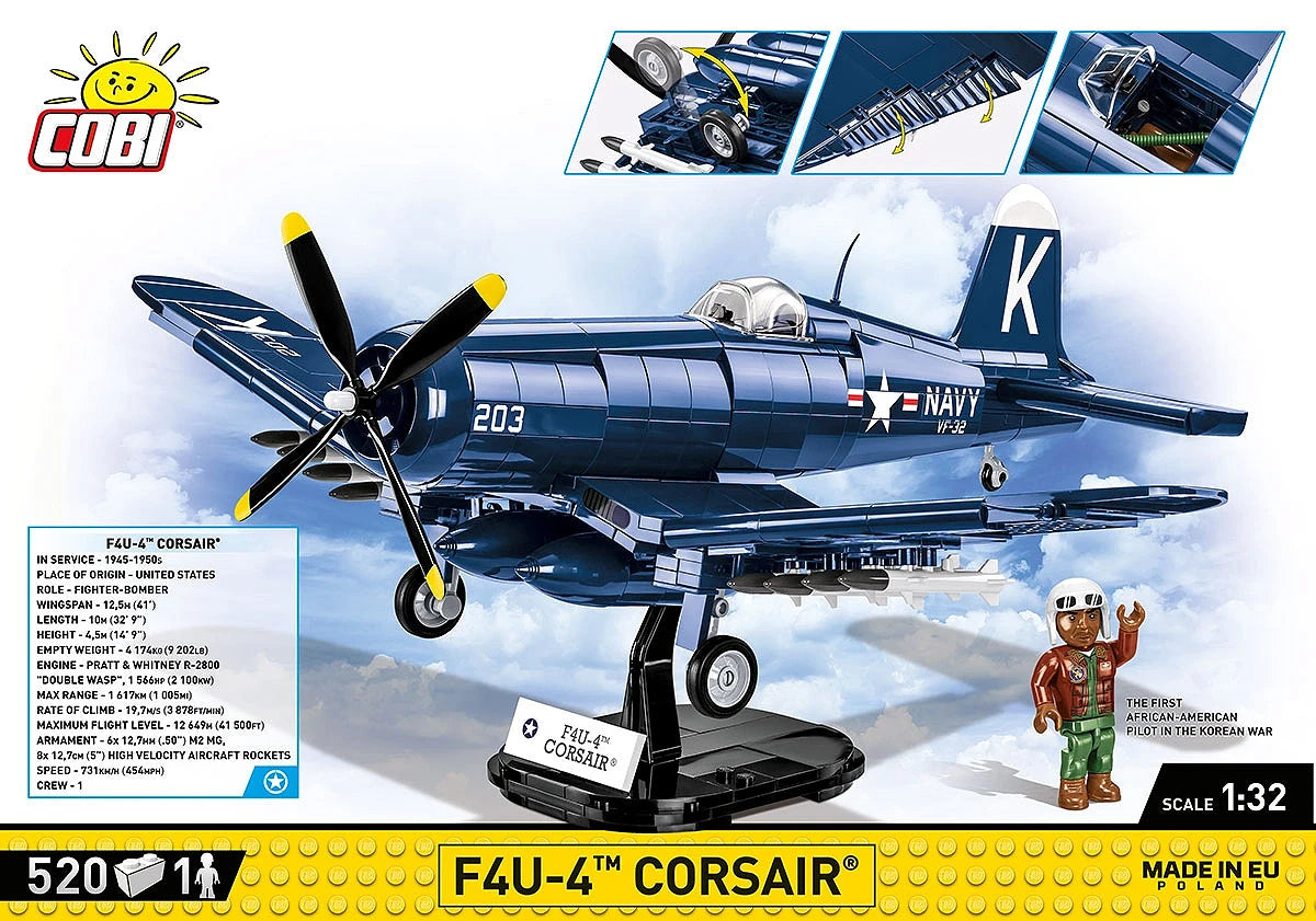COBI 2417 F4U-4 Corsair Korean War Fighter Aircraft Building Set