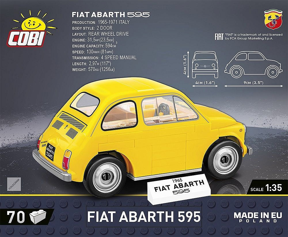 COBI Fiat Abarth 595 Scale 1:35 Building Block Set