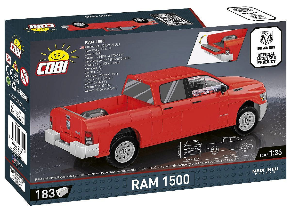 Cobi RAM 1500 Pickup Truck 1:35 Scale 183 Pieces Construction Set