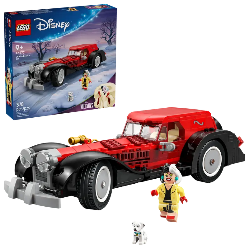 LEGO Disney car set with Cruella De Ville Dalmatian Puppy 43277