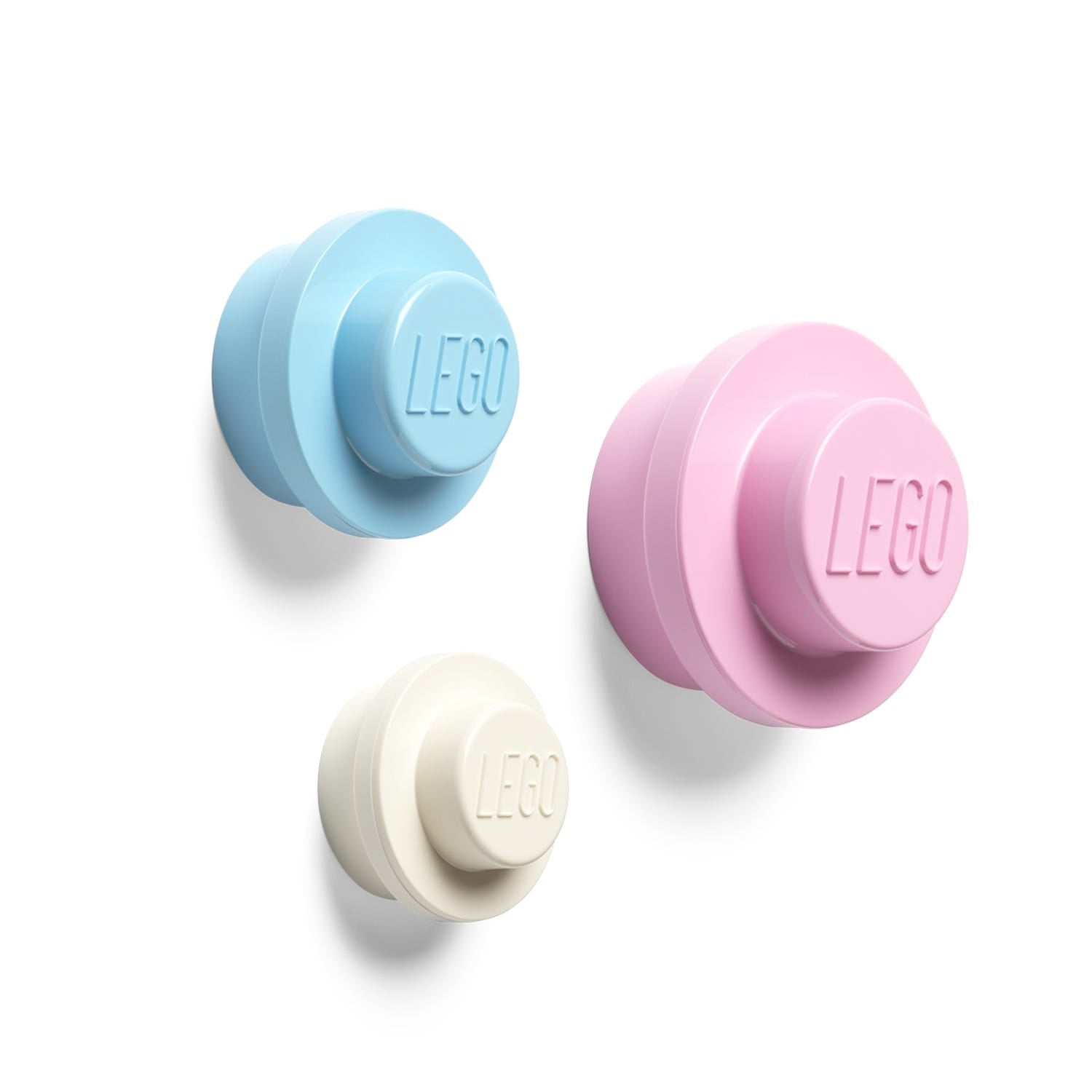Lego Wall Hanger Set (Light Blue, Pink, White)