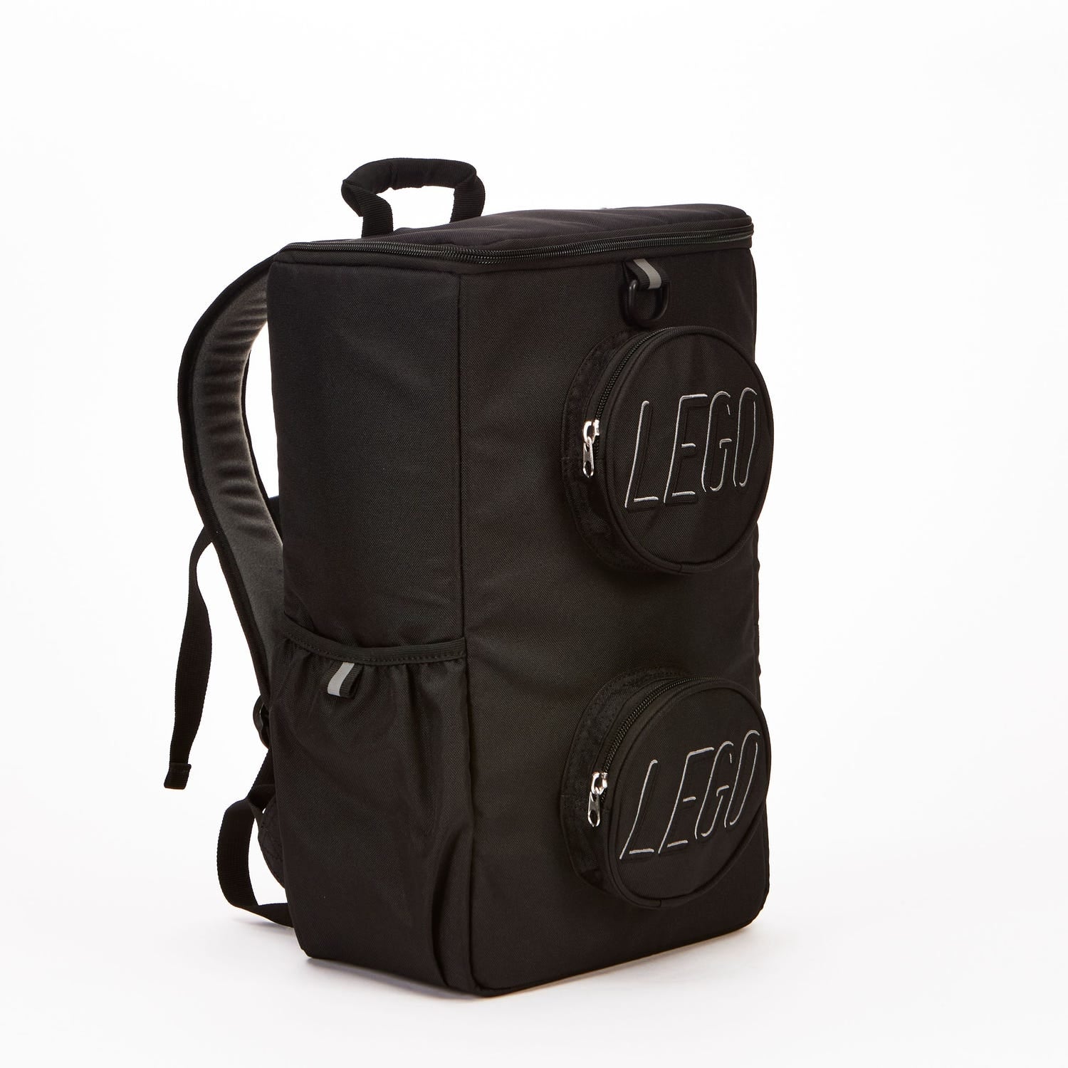 Black Backpack, Brick Shape 1 x 2 with Zippered Studs and Side Mesh Pouch
