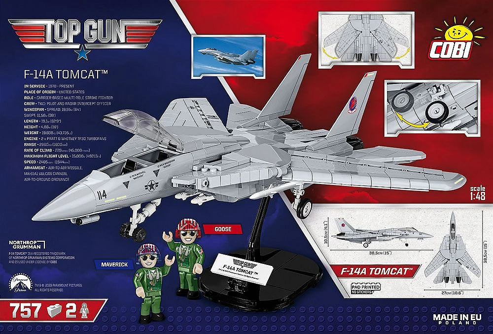 COBI Top Gun F-14A Tomcat Fighter Jet Building Block Set