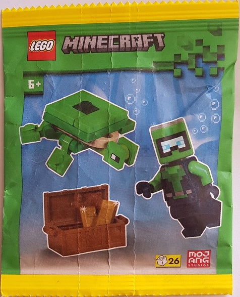 LEGO Diver with Treasure Chest and Turtle Paper Bag