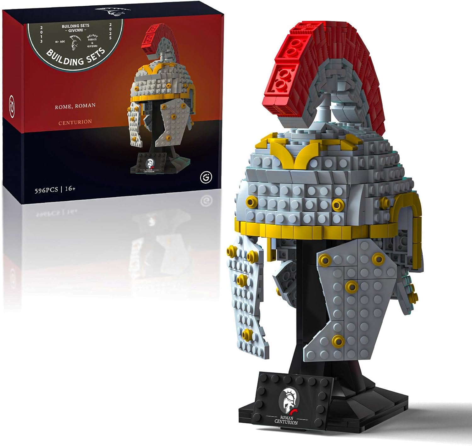 Givenni Roman Centurion Helmet Building Set for Adults 596 Pieces