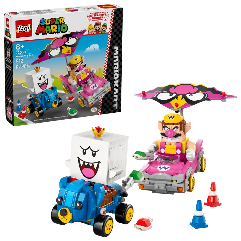 LEGO Super Mario set with Mario kart and character Wario & King Boo 72038