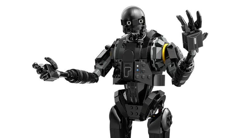 K-2SO figure with articulated arms and legs on a white background