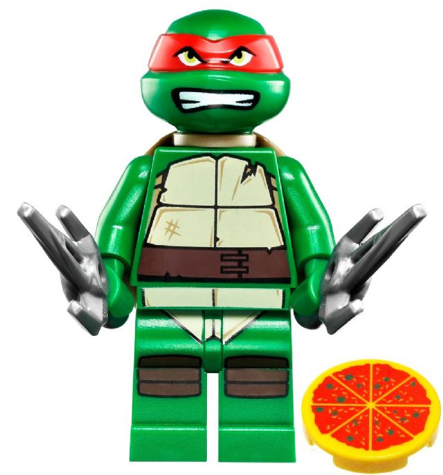 Raphael with 2 Weapon Sai and a Pizza - Ninja Turtles Minifigure