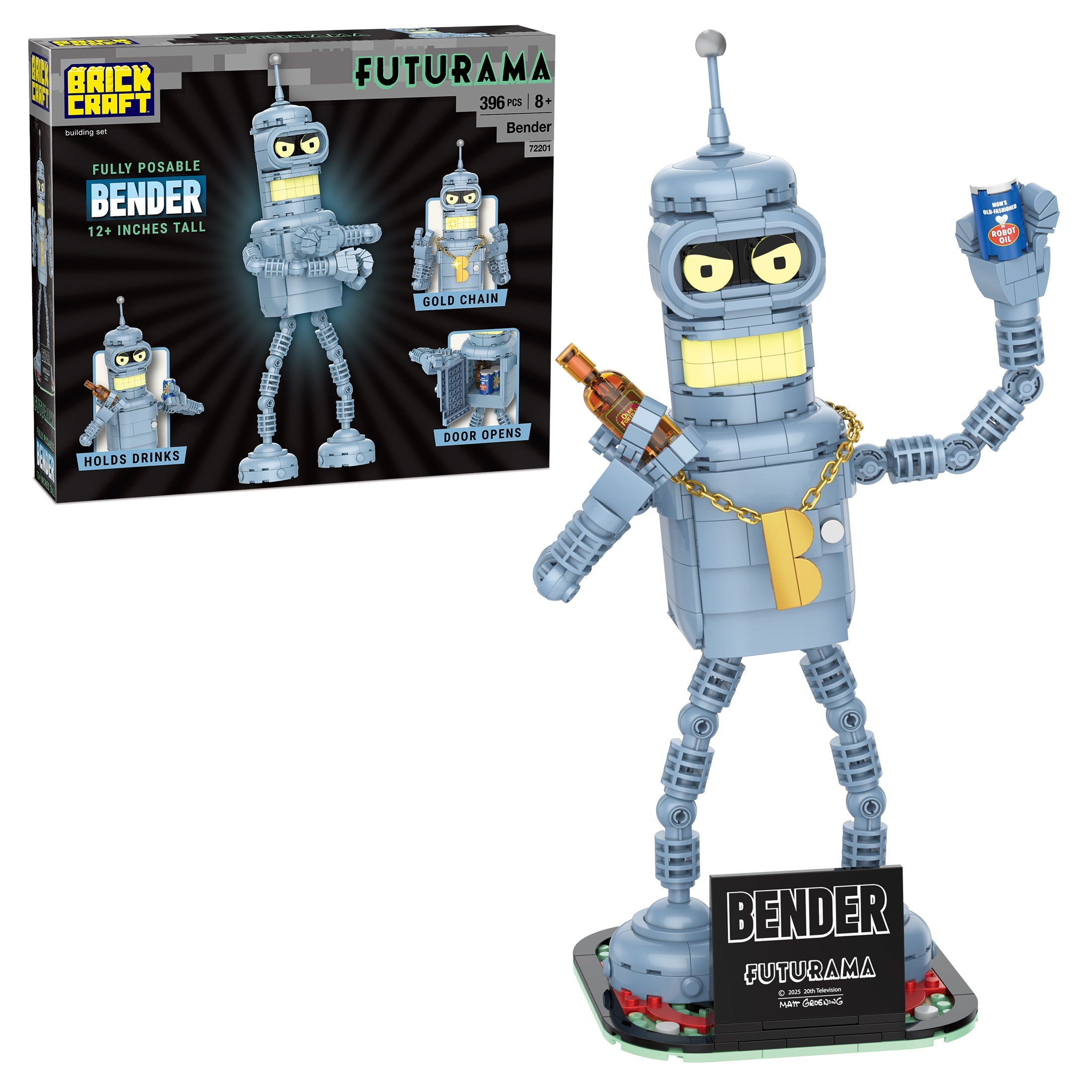 Brickcraft Futurama Bender Posable Robot Figure Collectible Display building set