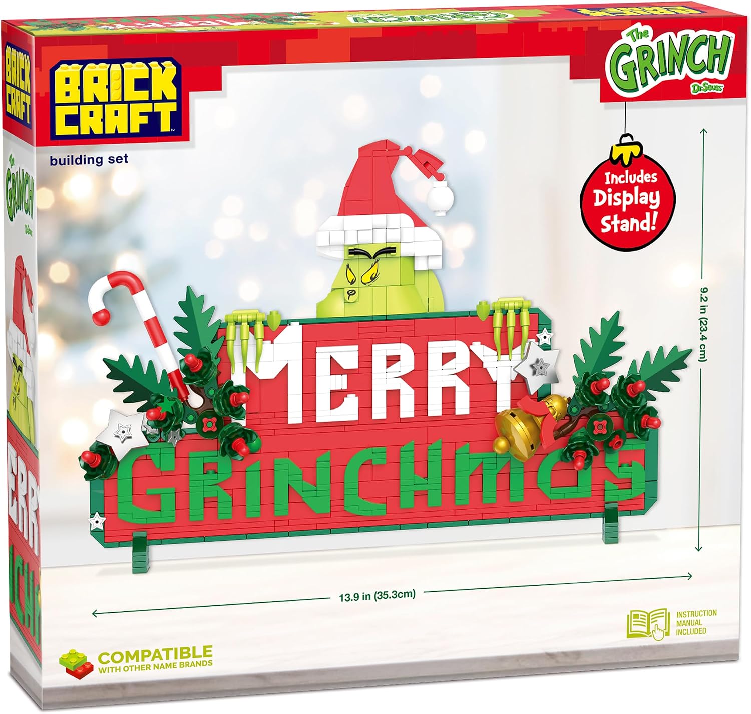 Brickcraft - Merry Grinchmas Sign Holiday Brick Building Set - 72361GRI