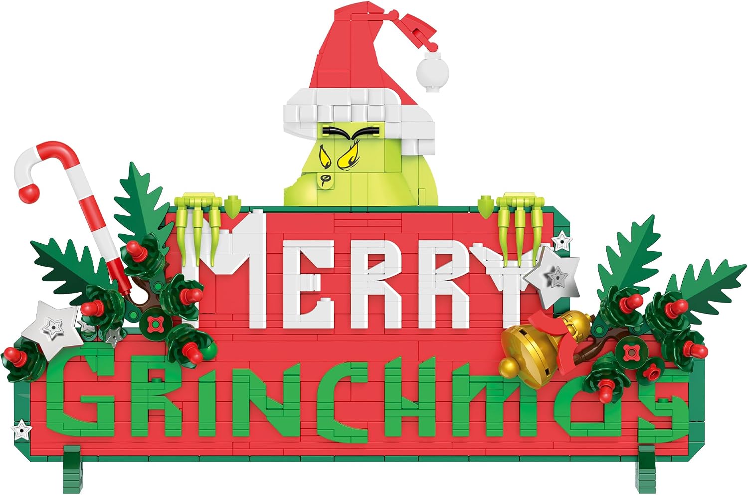 Brickcraft - Merry Grinchmas Sign Holiday Brick Building Set - 72361GRI