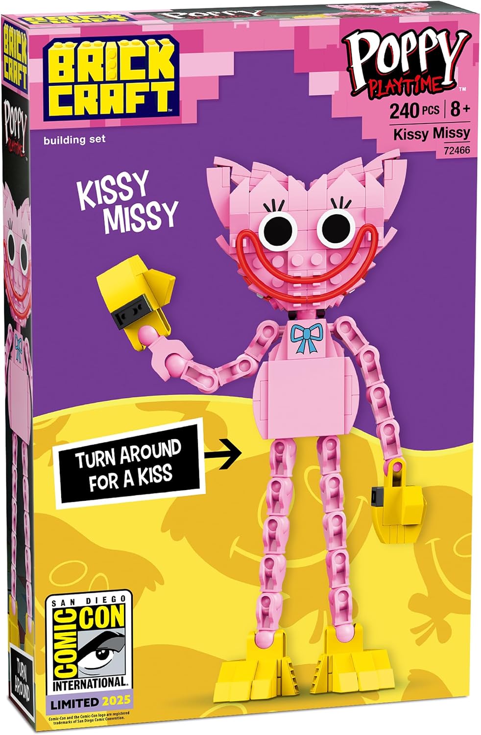 Brickcraft Poppy Playtime Kissy Missy Building Set 240 Pieces Collectible Pink Figure Toy with Articulated Limbs SDCC 2025 Limited Edition Construction Set for Kids Ages 8 Plus Official Licensed Toy