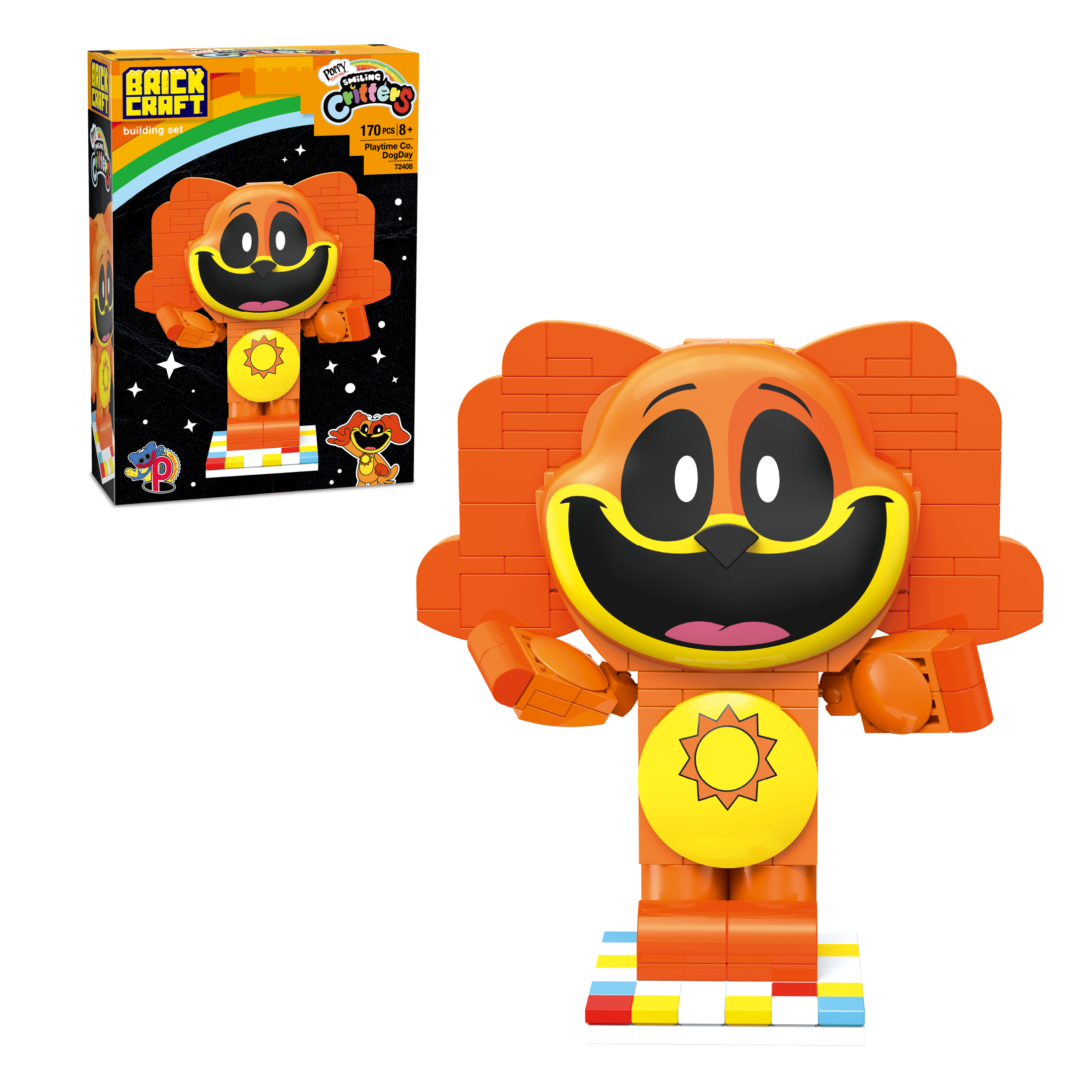 Brickcraft Smiling Critters DogDay Bright Orange Toy - 72408PPT
