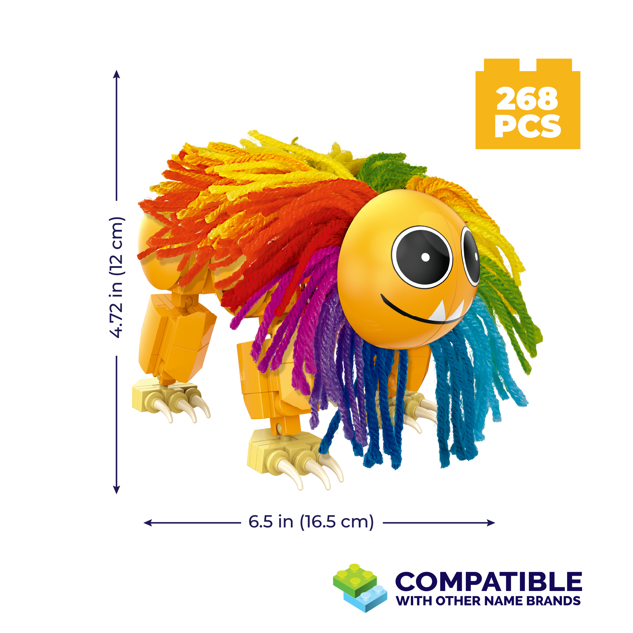 Brickcraft Yarnaby Posable Lion Brick Set – 268 Pieces – 72680PPT