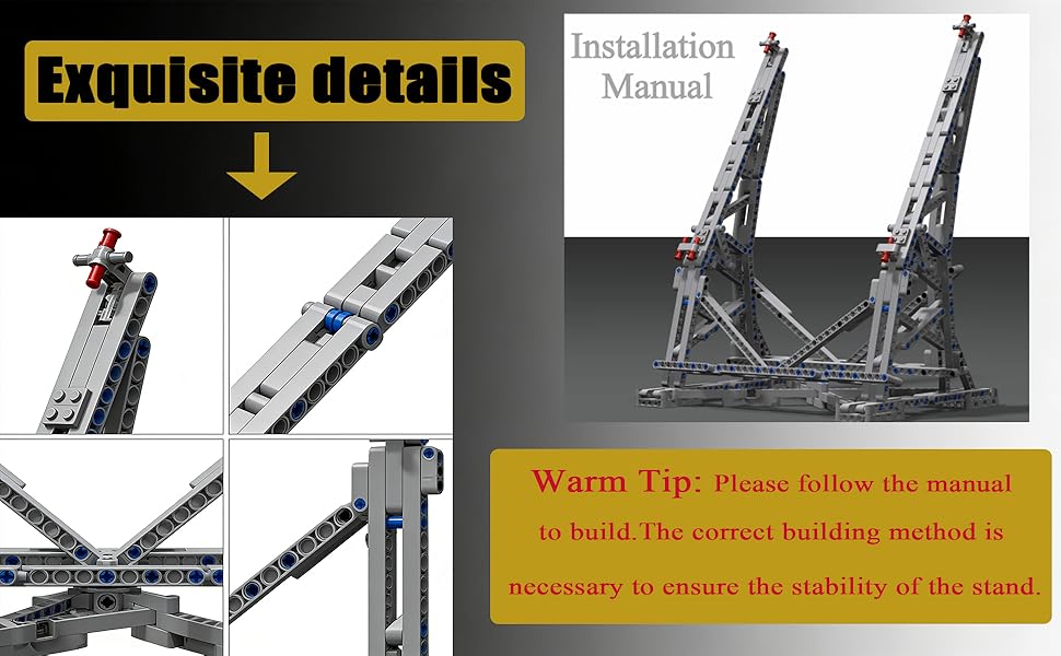 Buildable Vertical Display Stand for Millennium Falcon 75192 – Sturdy 410-Piece Kit