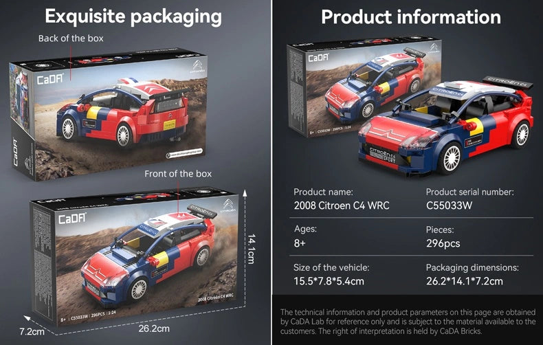 CaDA Bricks - Citroën C4 WRC 1/24 Scale - C55033W