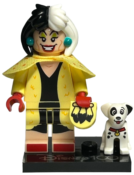Cruella De Vil & Dalmatian Puppy Minifig - Disney 100