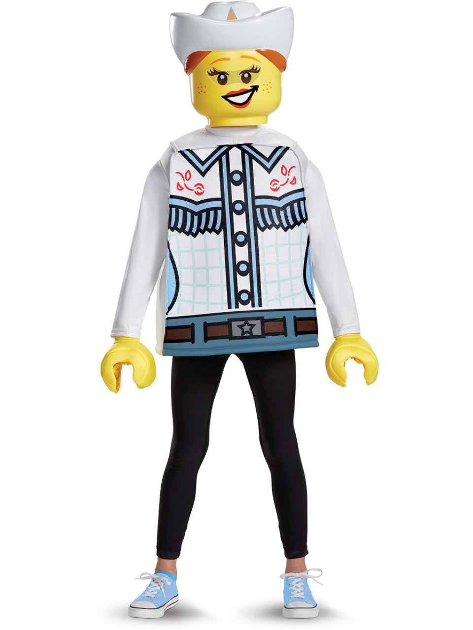 Child's Girls Classic Iconic LEGO Old West Cowgirl Minifigure Costume
