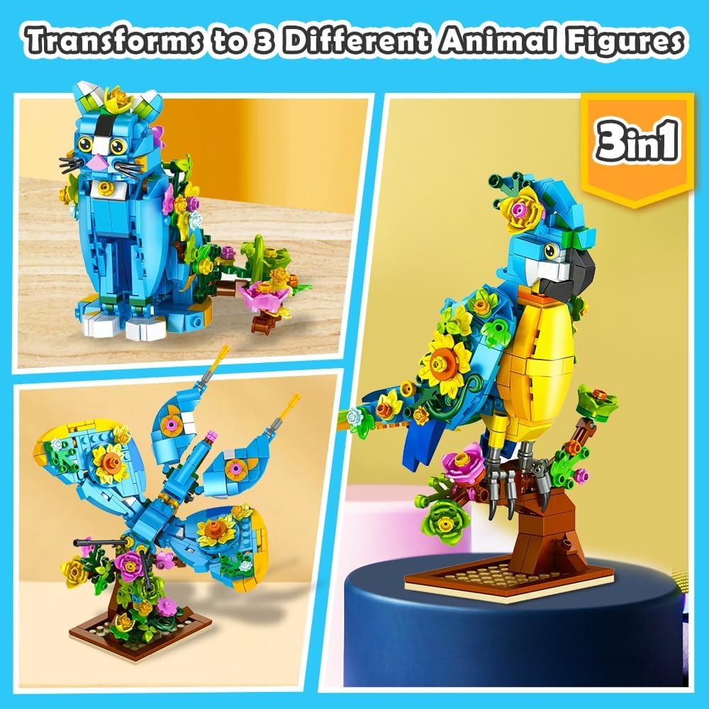 Insoon 3 in 1 Flower Cat Parrot Butterfly KB7137-Bricking Lebanon