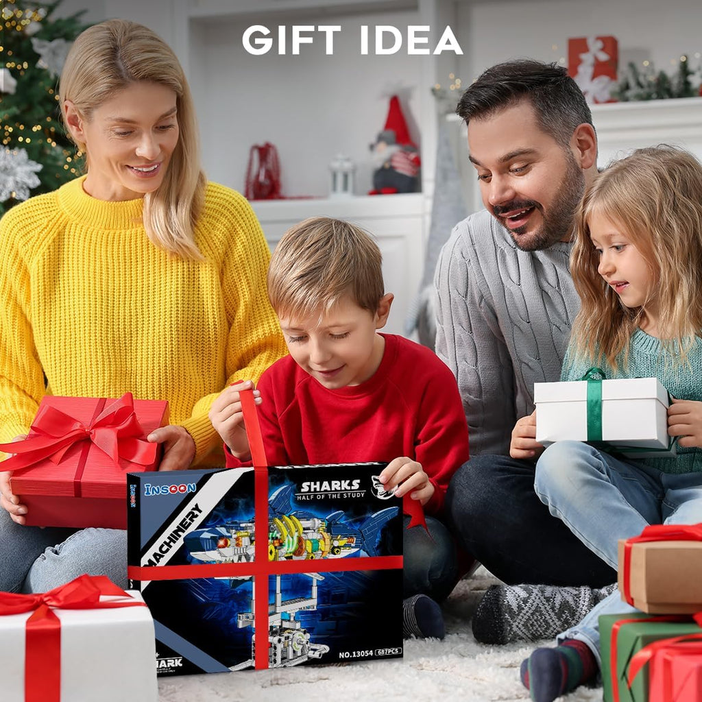 Insoon Mechanical Shark Building Set with LED Light-Bricking Lebanon