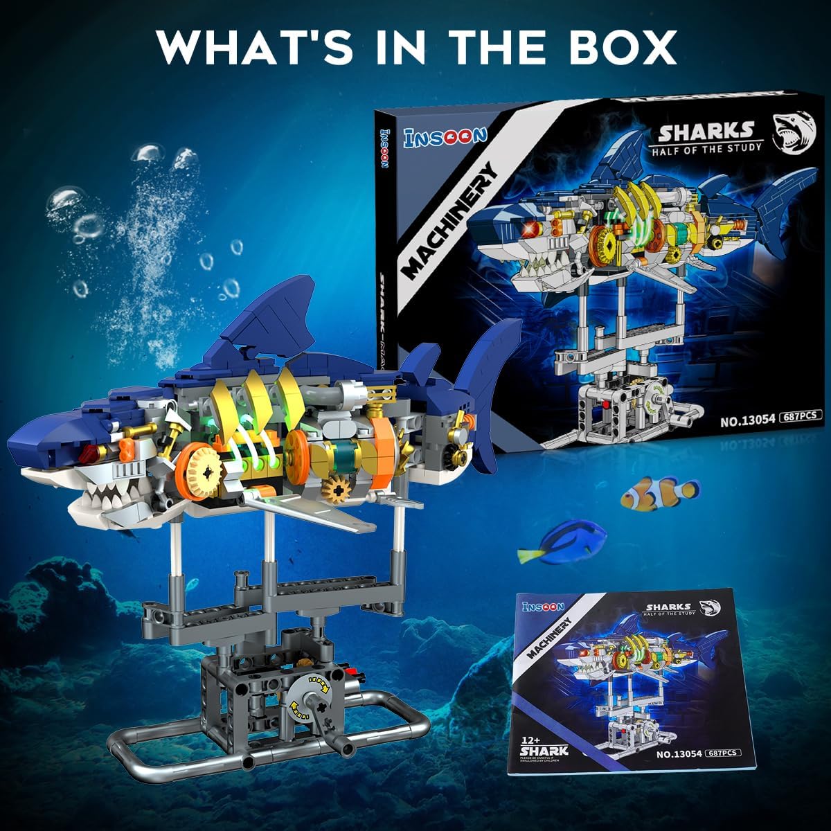 Insoon Mechanical Shark Building Set with LED Light-Bricking Lebanon