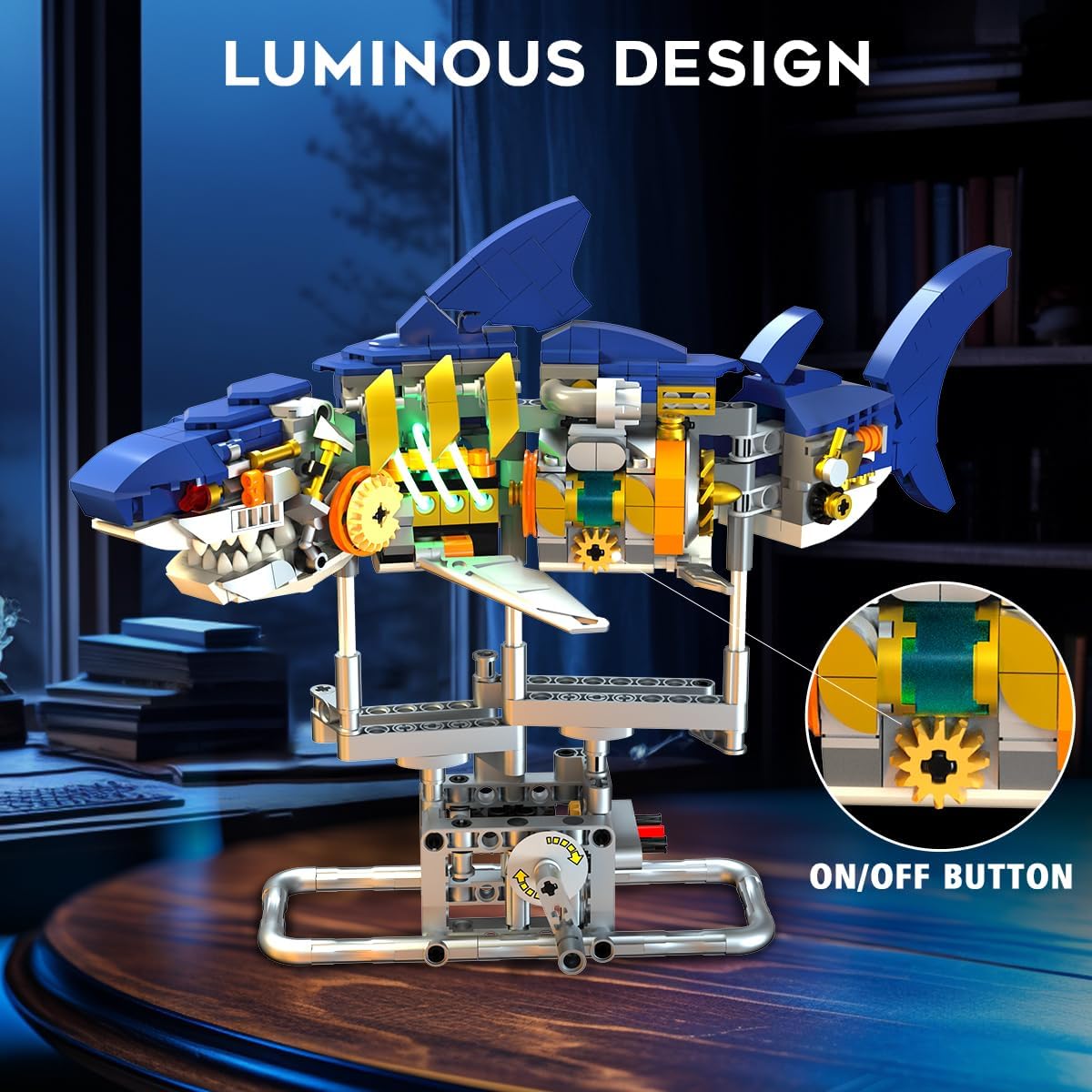 Insoon Mechanical Shark Building Set with LED Light-Bricking Lebanon