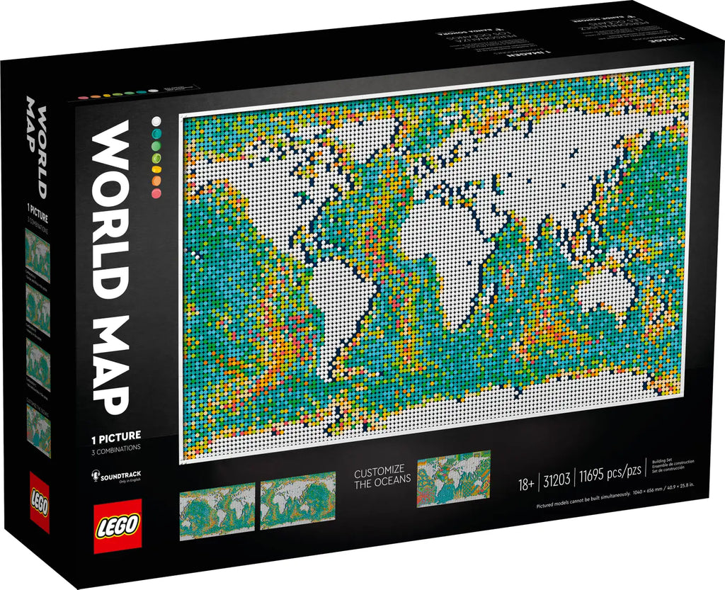 LEGO Art World Map Wall Decor Building Kit 31203-Bricking Lebanon