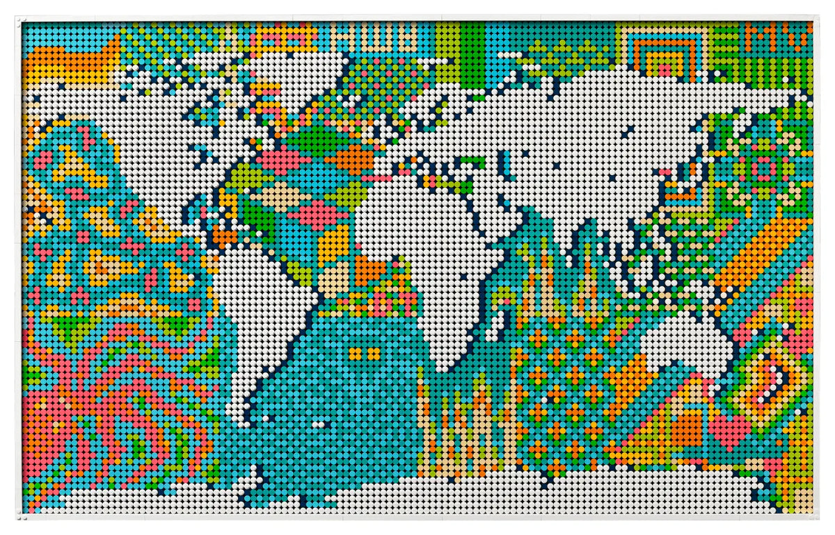 LEGO Art World Map Wall Decor Building Kit 31203-Bricking Lebanon