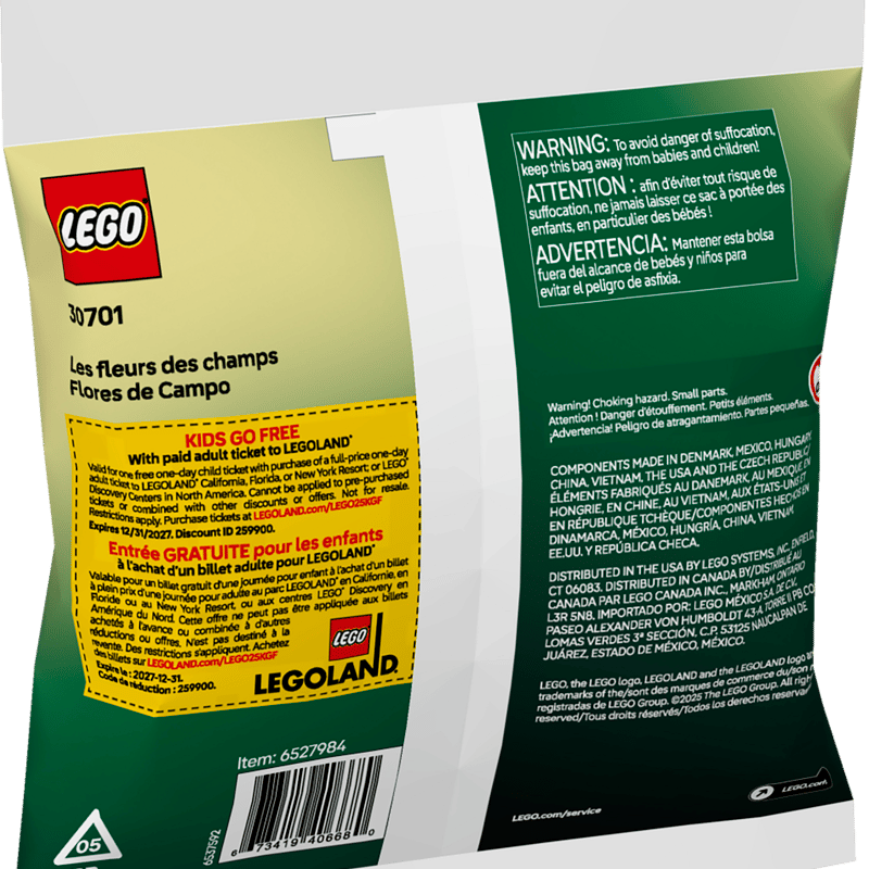 LEGO Botanical Field Flowers Paper Bag