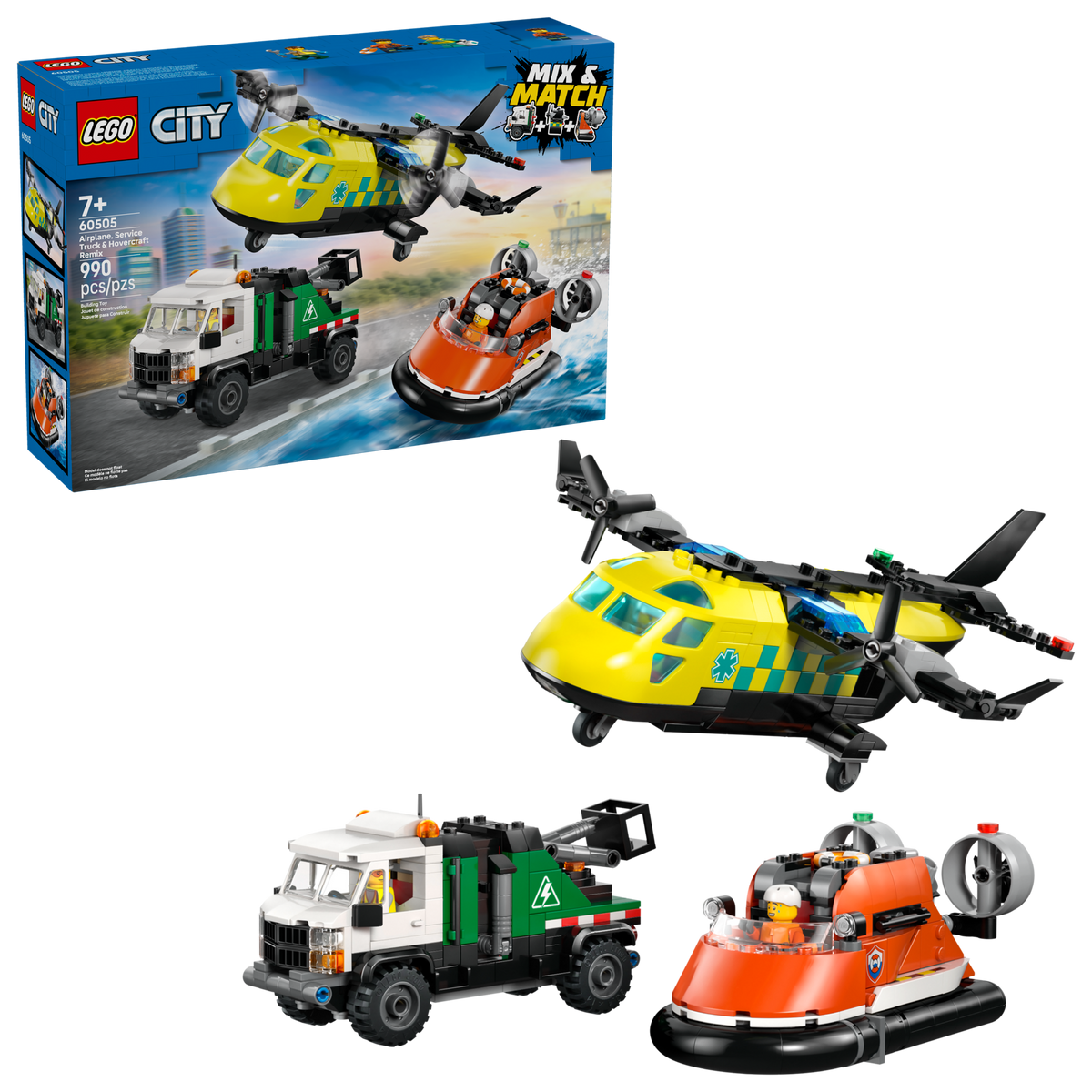 LEGO City Airplane Service Truck and Hovercraft Remix 60505-Bricking Lebanon