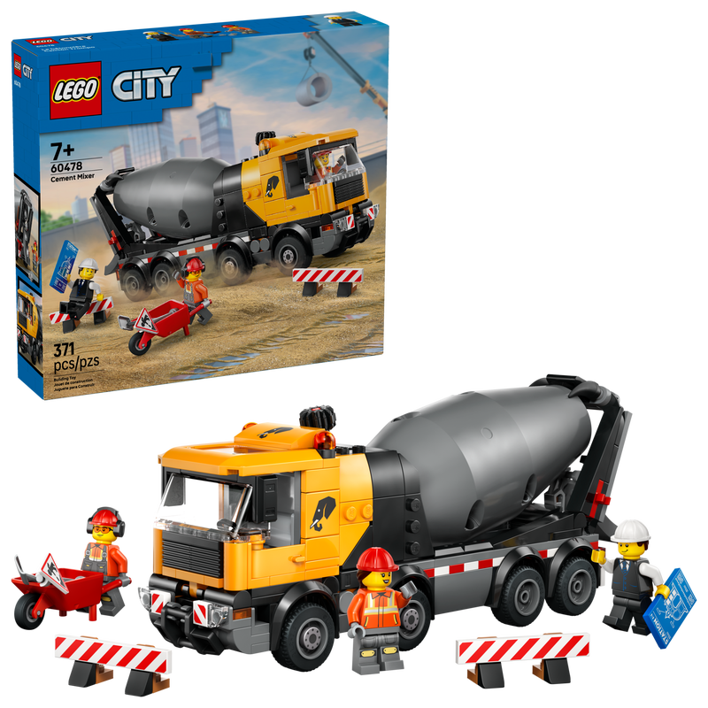 LEGO City Cement Mixer 60478 Construction Truck Building Toy Set-Lego / City-Bricking Lebanon