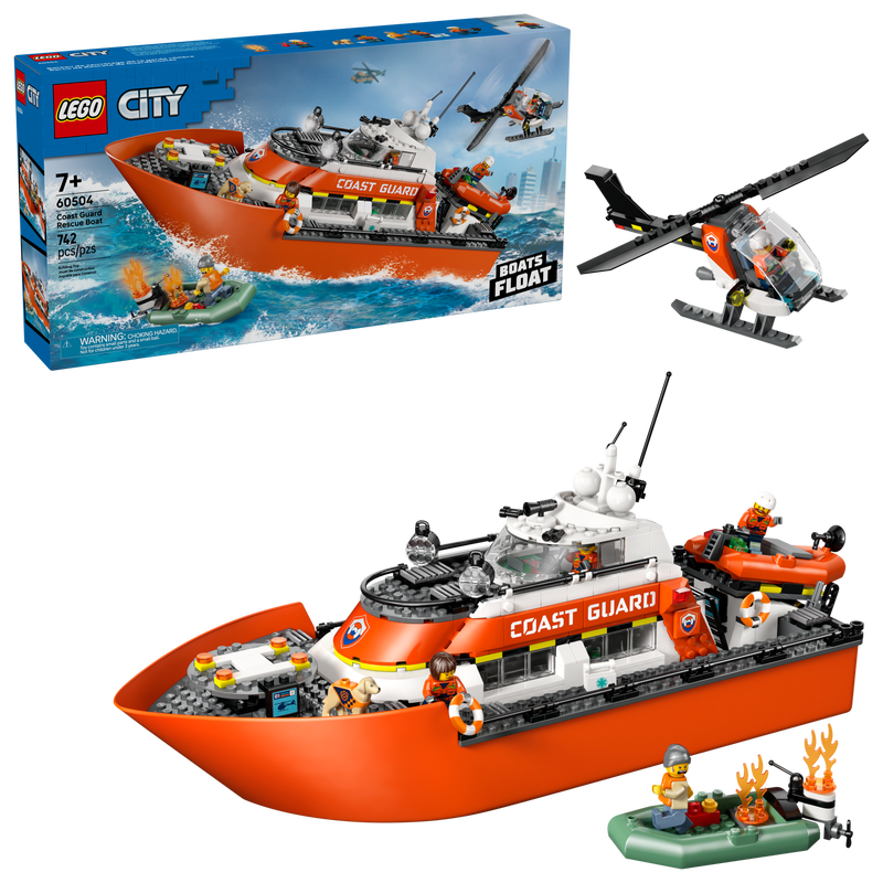 LEGO City Coast Guard Rescue Boat and Helicopter Floating Building Toy-Lego / City-Bricking Lebanon