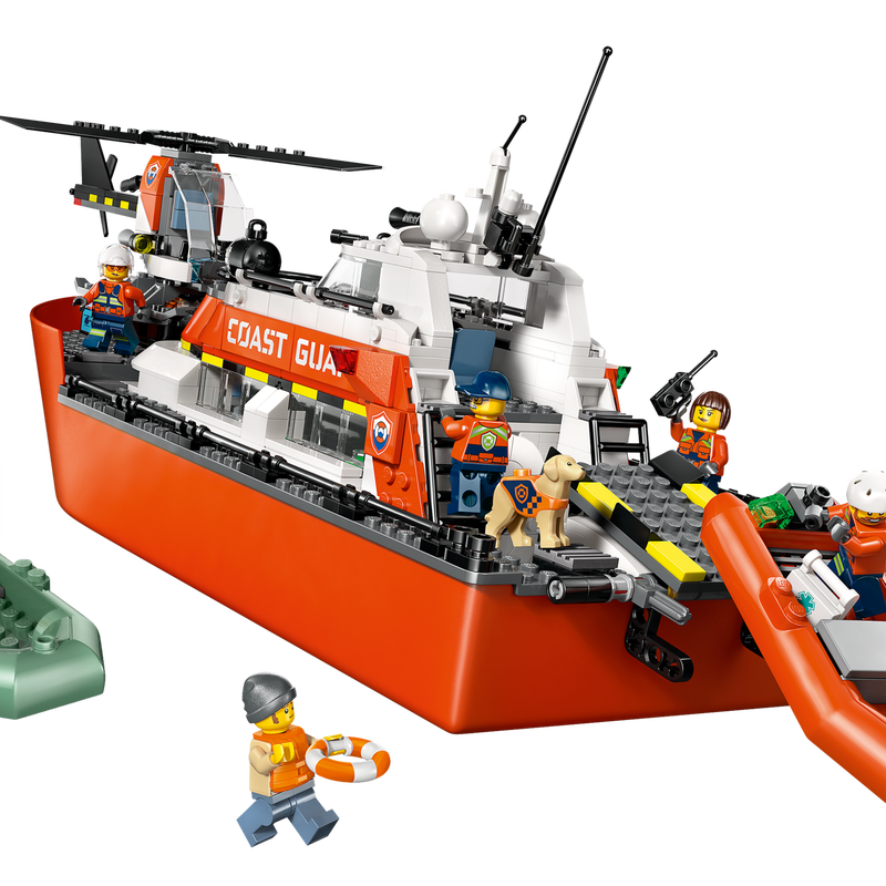 LEGO City Coast Guard Rescue Boat and Helicopter Floating Building Toy-Lego / City-Bricking Lebanon