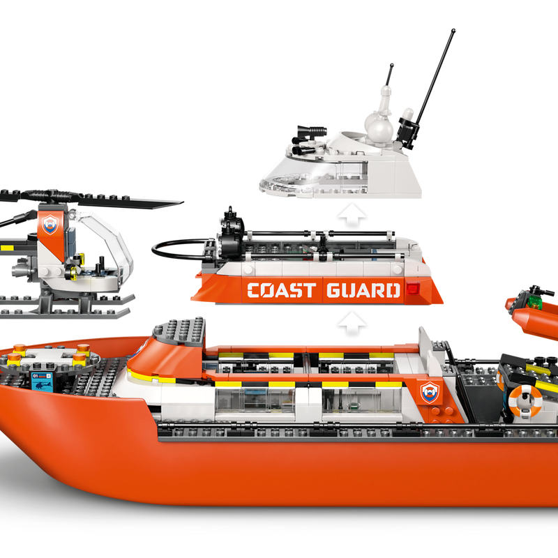 LEGO City Coast Guard Rescue Boat and Helicopter Floating Building Toy-Lego / City-Bricking Lebanon