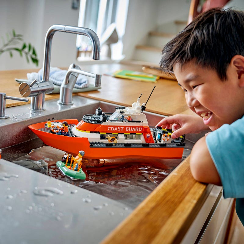 LEGO City Coast Guard Rescue Boat and Helicopter Floating Building Toy-Lego / City-Bricking Lebanon