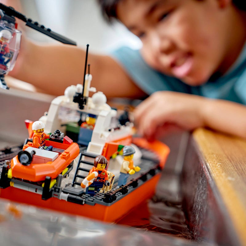 LEGO City Coast Guard Rescue Boat and Helicopter Floating Building Toy-Lego / City-Bricking Lebanon