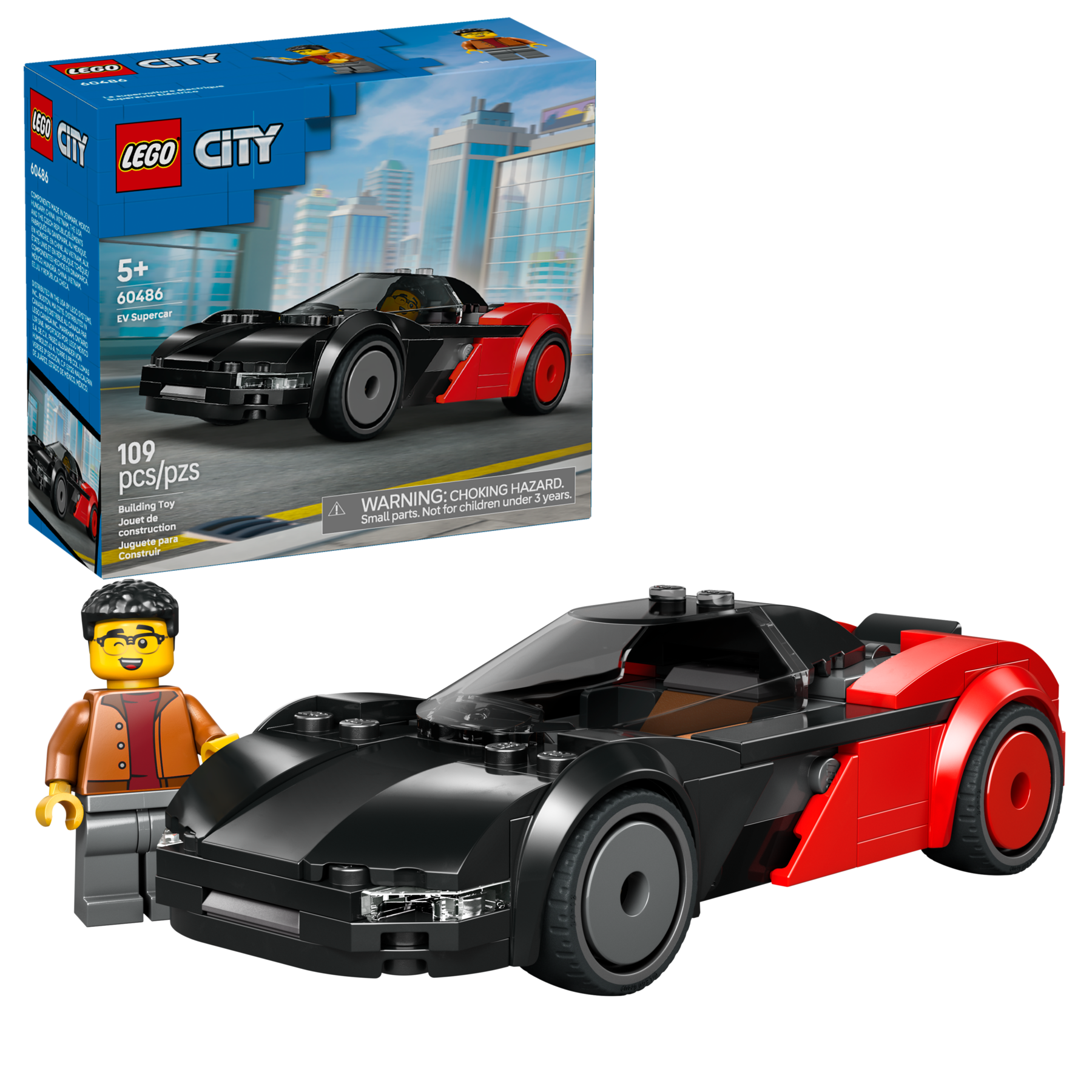 LEGO City EV Supercar 60486 Electric Racing Toy Building Set-Lego / City-Bricking Lebanon