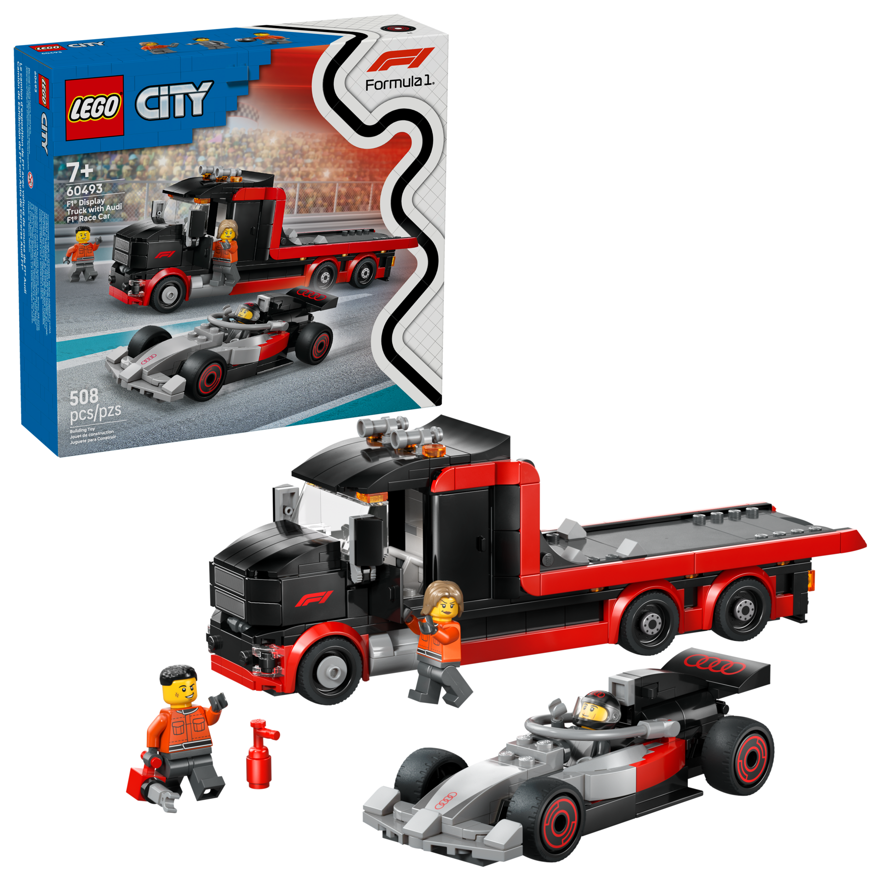 LEGO City F1 Display Truck with Audi F1 Race Car-60493-Bricking Lebanon