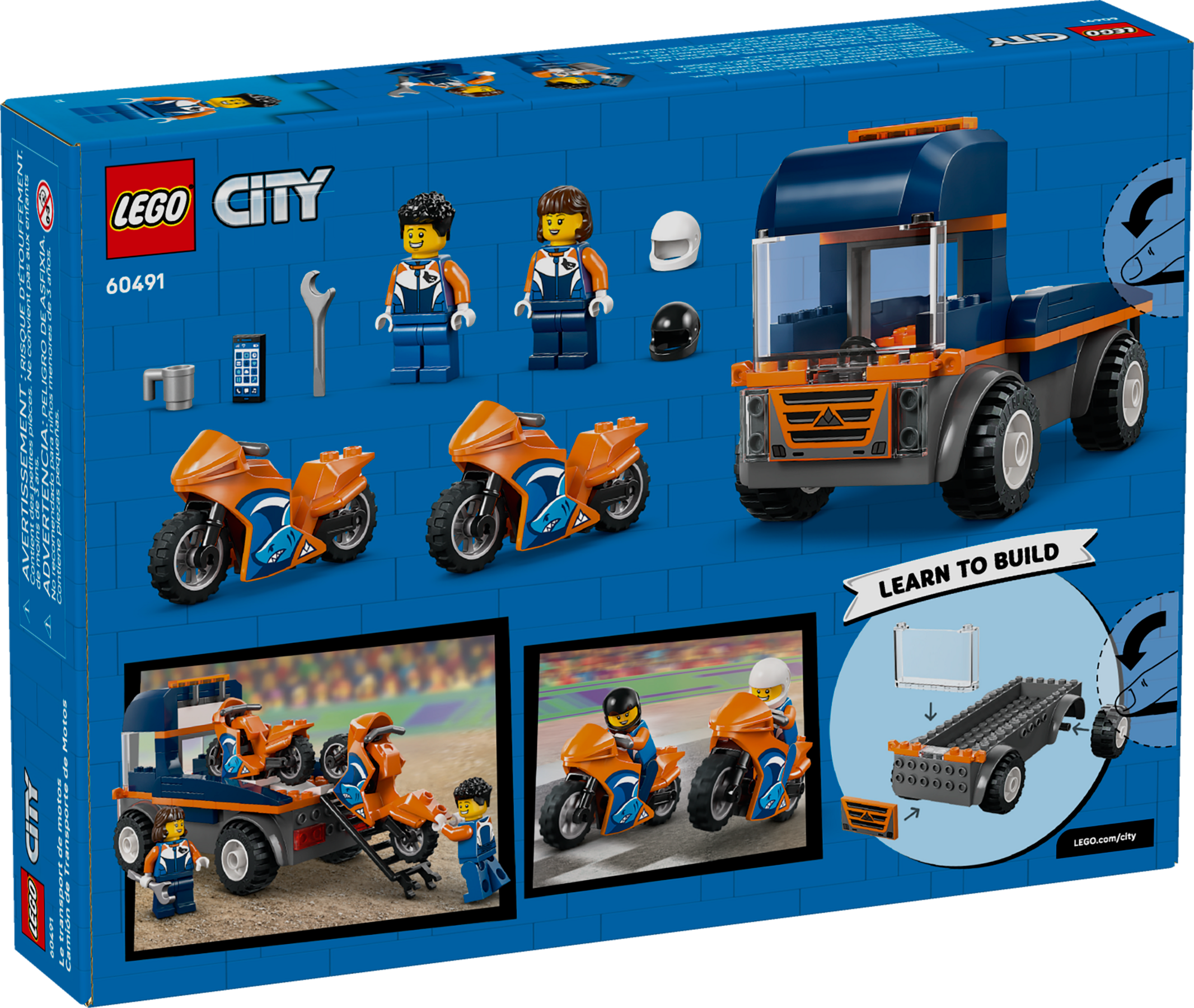 LEGO City Motorcycle Transporter Truck Toy with 2 Racing Bikes-Lego / City-Bricking Lebanon