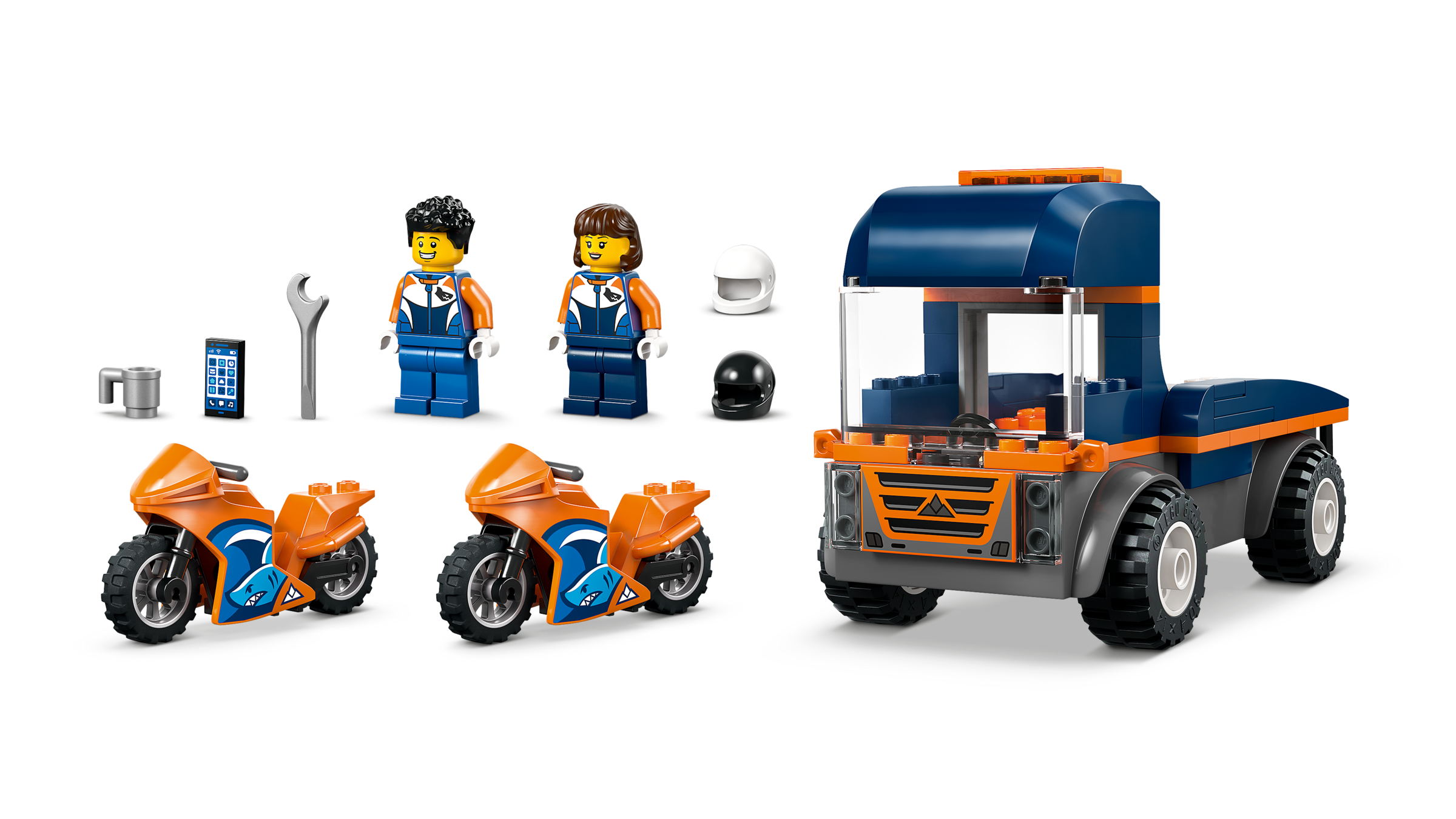 LEGO City Motorcycle Transporter Truck Toy with 2 Racing Bikes-Lego / City-Bricking Lebanon