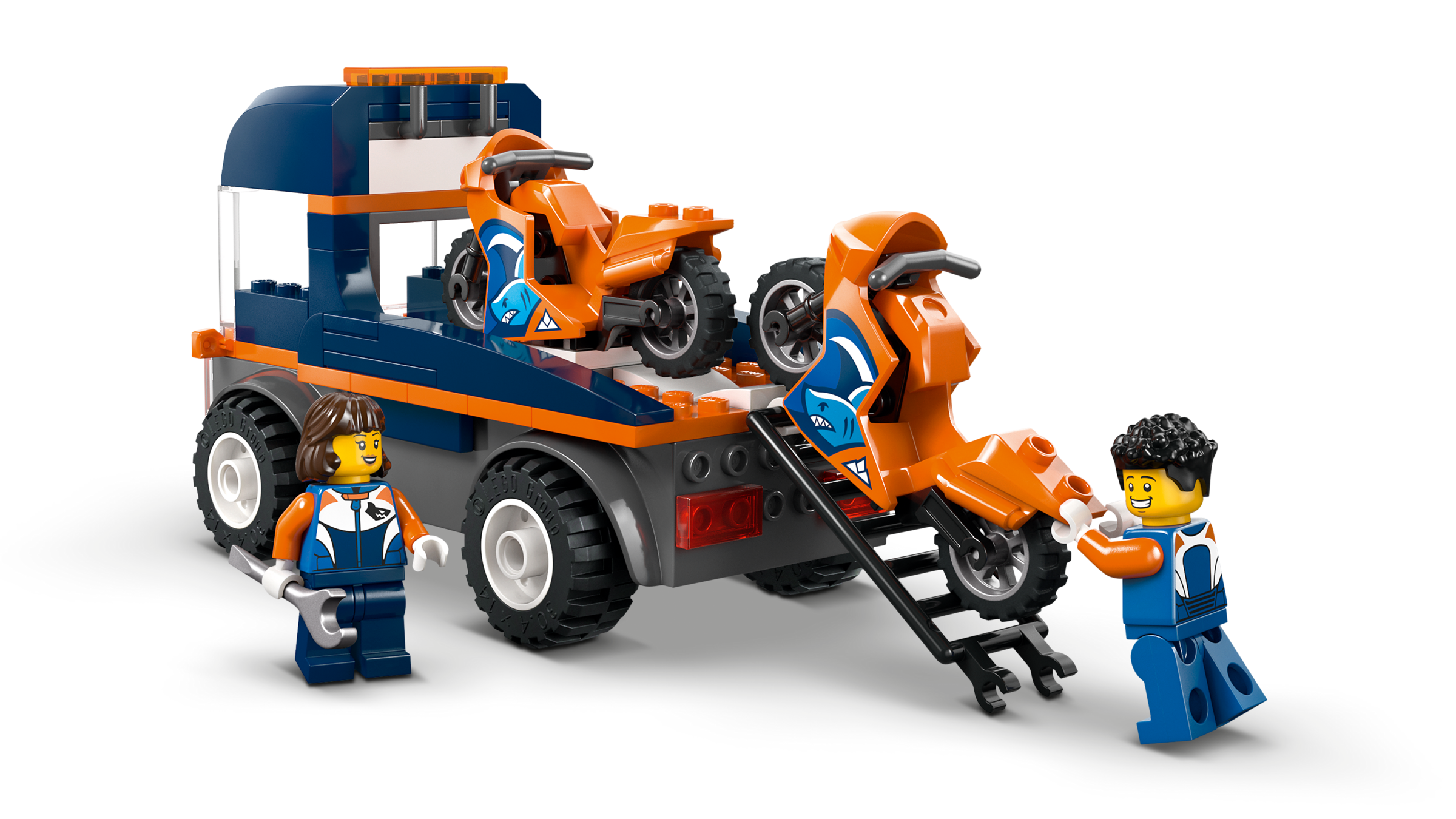 LEGO City Motorcycle Transporter Truck Toy with 2 Racing Bikes-Lego / City-Bricking Lebanon