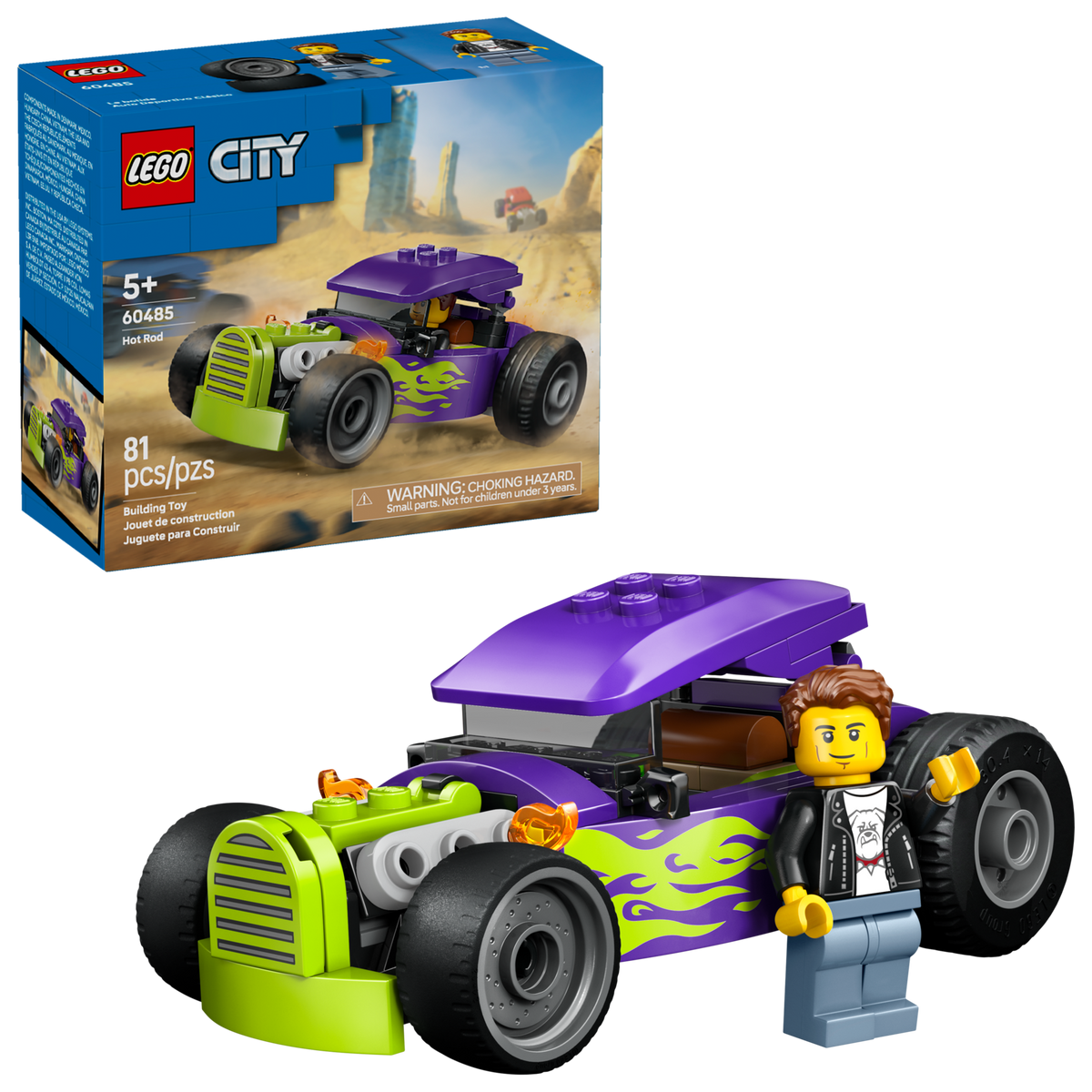 LEGO City Rides Hot Rod Toy Race Car Building Kit 60485-Bricking Lebanon