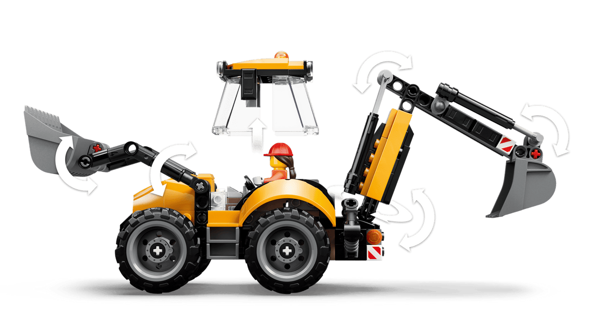 LEGO City Yellow Backhoe Loader 60480-Bricking Lebanon