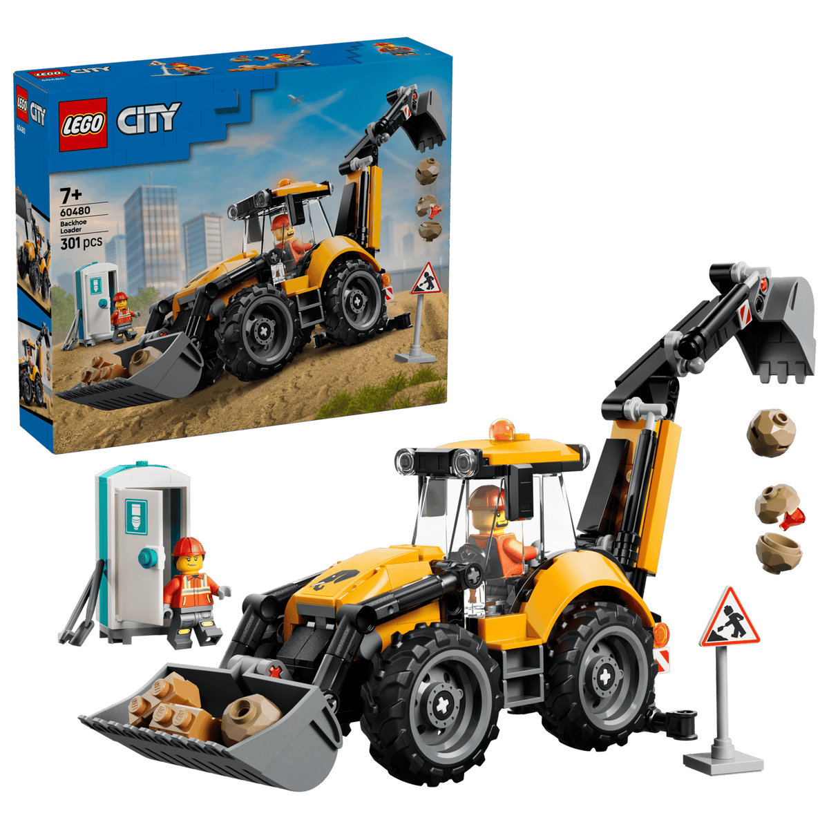 LEGO City Yellow Backhoe Loader 60480-Bricking Lebanon