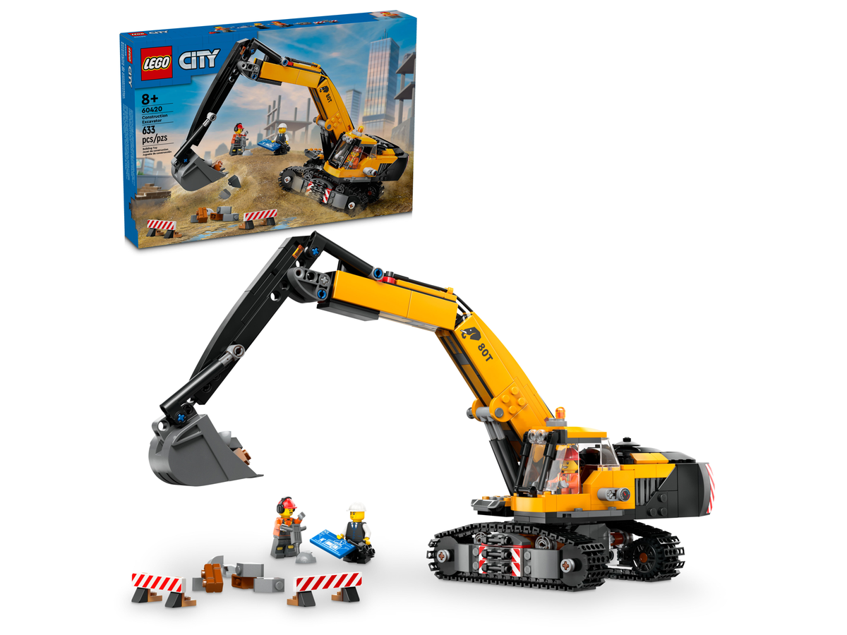 LEGO City Yellow Construction Excavator 60420-Bricking Lebanon