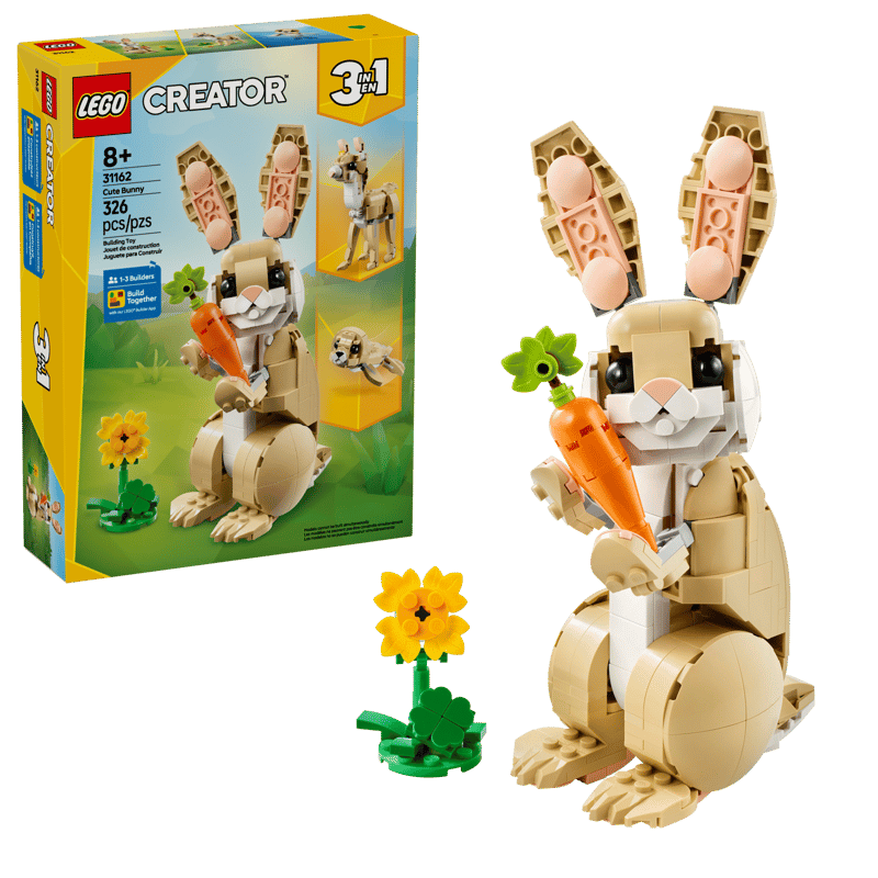 LEGO Creator 3-in-1 Cute Bunny Animal Building Toy Set