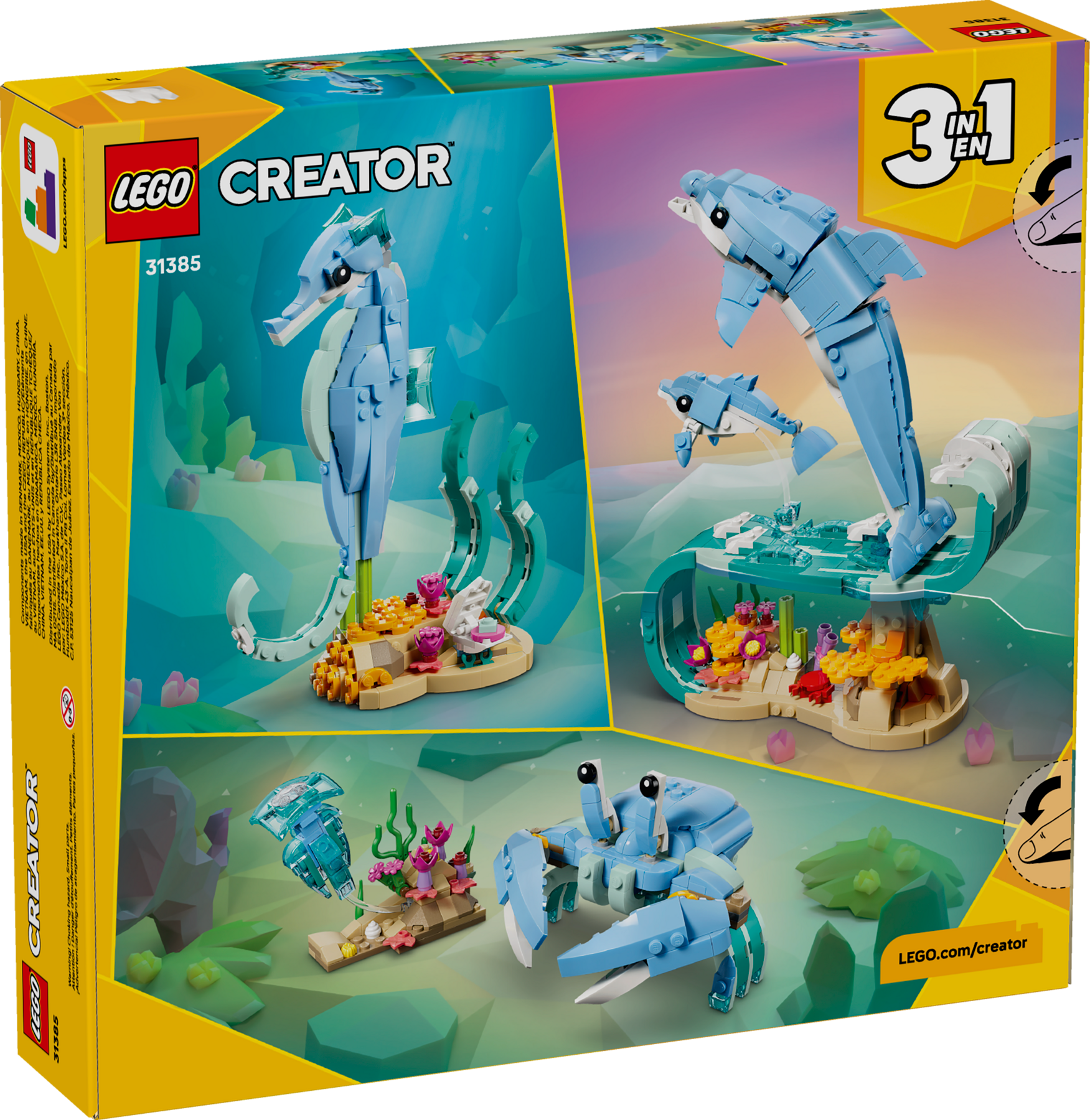 LEGO Creator 3-in-1 Sea Animals: Beautiful Dolphins 31385 Set-Lego / Creator-Bricking Lebanon